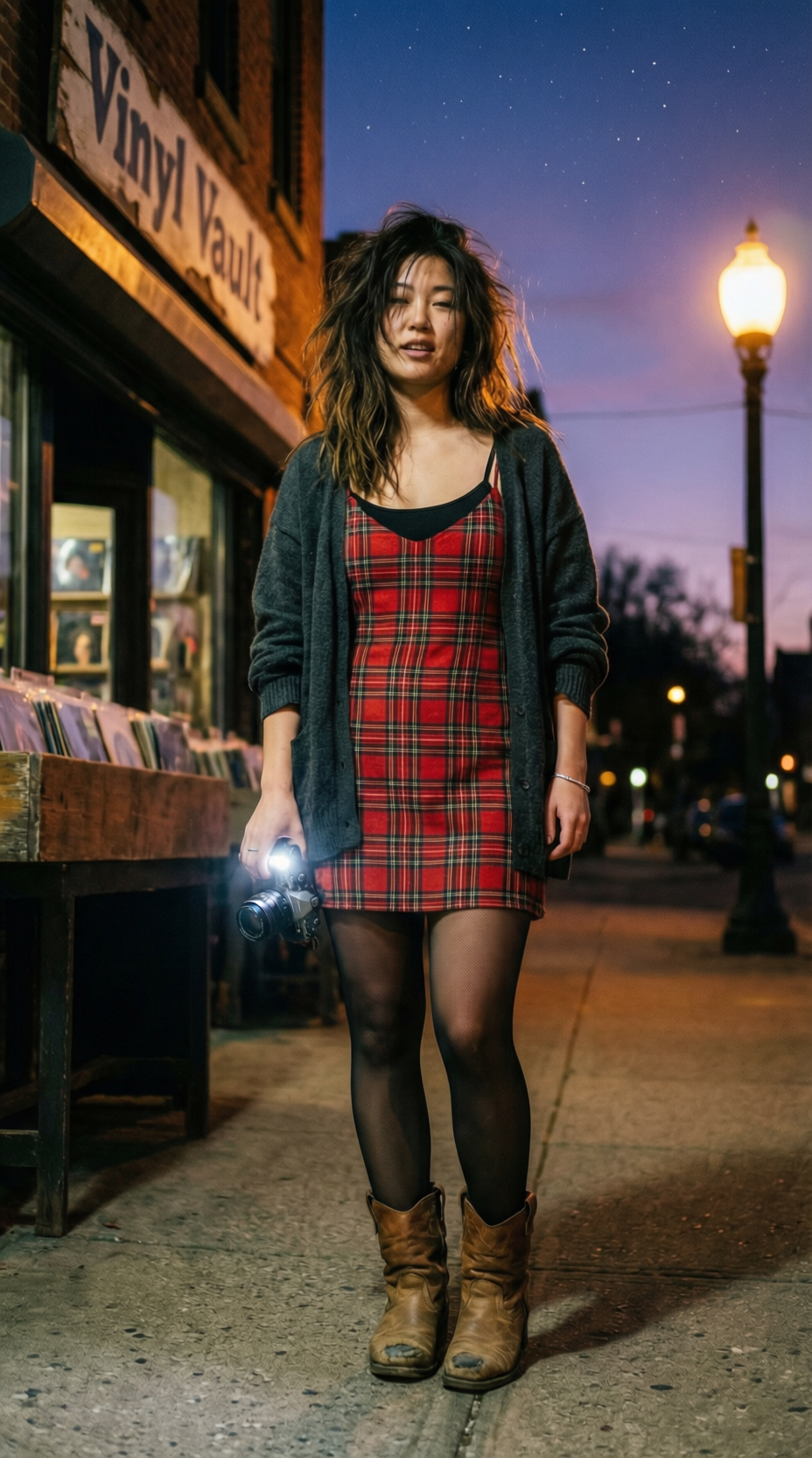 Indie sleaze outfit trend with oversized blazer and black jeans