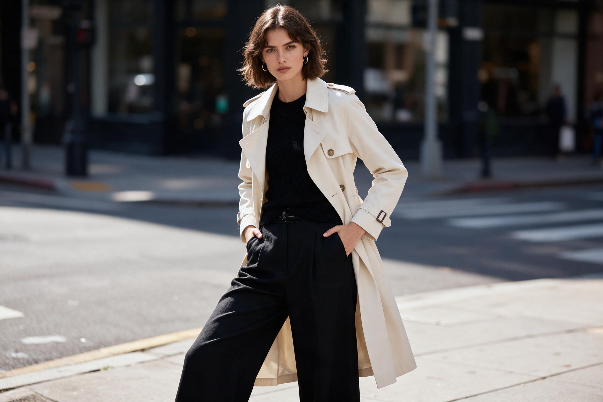Seated instagram pose outfit trend with leather jacket and satin skirt