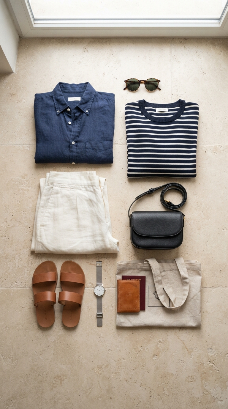 Nano Banana 2 Lite travel capsule wardrobe flat lay
