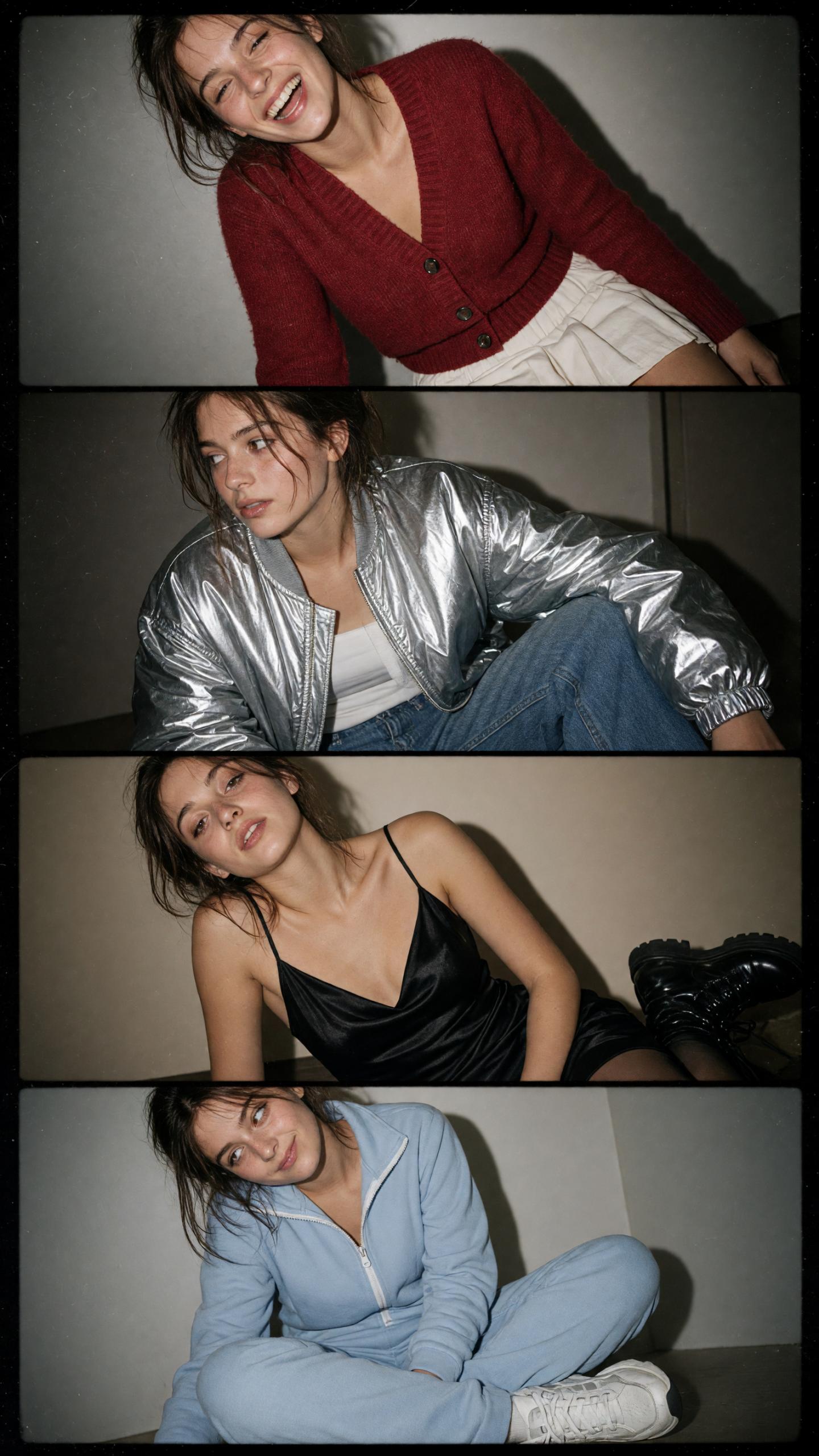 photo booth strip effect with silver bomber