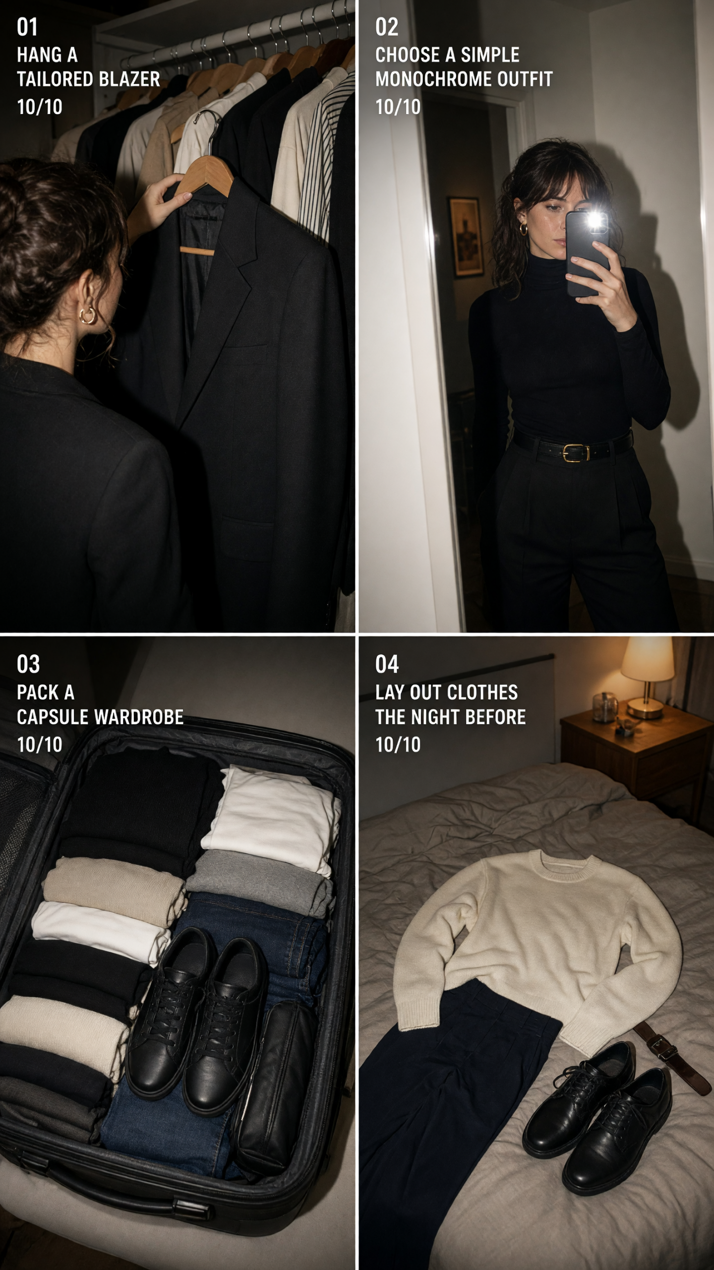 Laying out clothes wardrobe habit