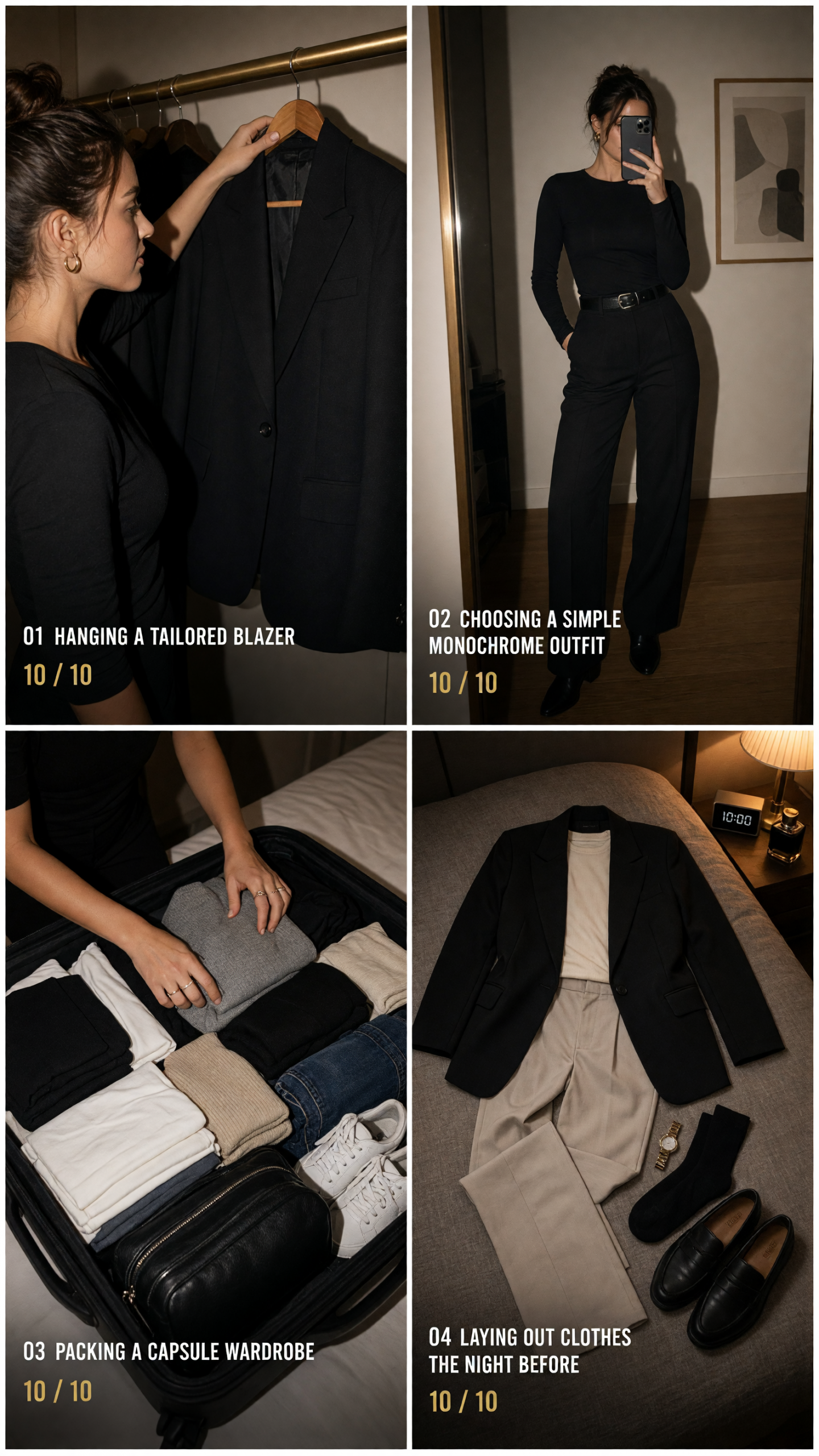 Monochrome outfit wardrobe habit
